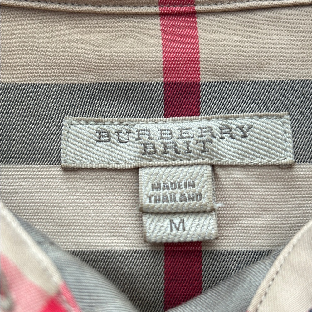 Burberry Beige and Red Plaid Shirt - Picture 2 of 5